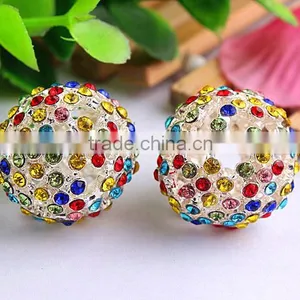 2016 Valentine's Day Wholesale Mixed Colorful Rhinestone Alloy Crystal Charm Bubblegum Pave Beads for DIY Necklaces Making! thumbnail-1