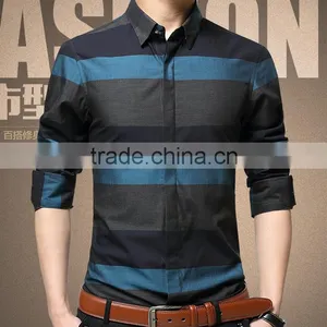 Male Work Tops Office Male Tops Printed Man Long/short Shirts thumbnail-3