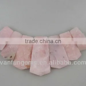 AA Grade Pink Opal Rectangle Freeform Besds for Necklace thumbnail-1