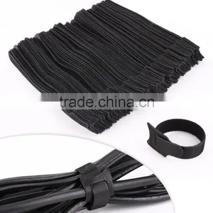 Black Adjustable ONE-WRAP Cable Ties Wire Cord Straps Reusable Hook Loop thumbnail-1