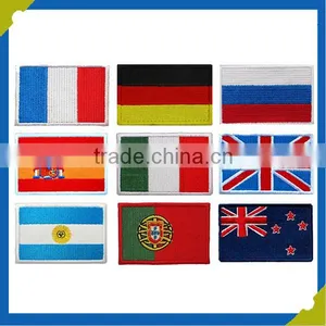 Manufacturer Customized Self-adhesive Embroidery Flag Patches for Baseball Caps Clothing thumbnail-2