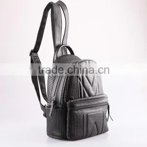 4785-china Wholesale Women Black PU Quillting Backpack thumbnail-2