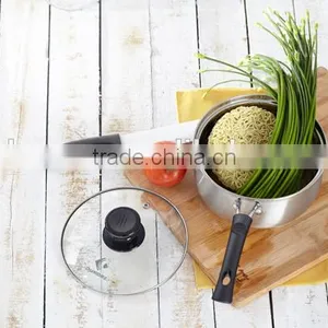 Charms 16cm Stainless Steel Sauce Pan With Glass Lid Capusled Three-layer Bottom thumbnail-4
