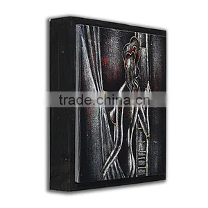 Wood Sign Vintage Technology Gift Items Abstract Nude Art Painting thumbnail-2