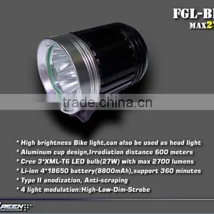 Rechargeable 8800mah 18650 3xCree T6 3 LED Bike Flashlight thumbnail-3