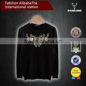 Men's Round Collar Cashmere Pure Colour Sweater for New Design Sweaters thumbnail-3