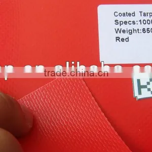 PVC Coated Tarpaulin 1000x1000D 20x20 650g Red thumbnail-2