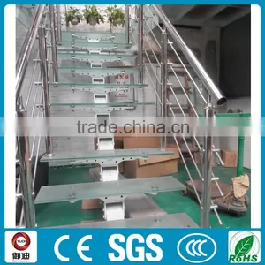 Tempered Glass Single Stringer L Shape Stairs, Foshan Staircase --YUDI thumbnail-4