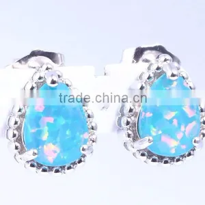 925 Sterling Silver Pear Shape Opal Fantasy Earring Wholesale thumbnail-5
