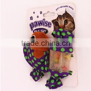Promotional Best Quality Fish & Candy Shaped Cat Toy Treat Ball With Ring Bell Inside thumbnail-1