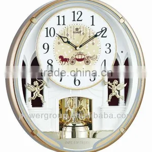 Plastic Round Customized Quartz Wall Clocks Muslim Prayer Clock and Diy Clock With Music Chiming thumbnail-2