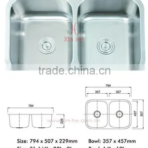 Double Bowl Stainless Steel Undermount Sink thumbnail-1