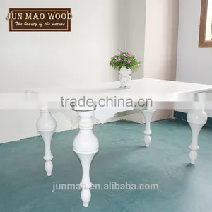 Rome Table Legs Birch Wood Modern European White Dining Table Design thumbnail-1