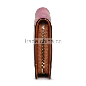 Fashion Trendy Pretty Women Rose Red Leather Zipper Clutch Wallets With Card Slots thumbnail-4