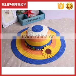 K-114 Flower Women Ladies Floppy Bohemia Straw Hat Wide Large Brim Sun Summer Beach Cap Hat thumbnail-5