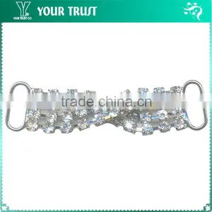 3MM 5MM Clear Cystal Rhinestone Connector Rhodium Metal Belt Buckle thumbnail-5