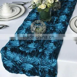 Luxury Embroidered Satin Table Runner for Weddings thumbnail-1