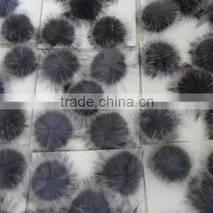 The Most Popular Silver Fox Fur Ball Key Chain / Fox Fur PomPoms thumbnail-1