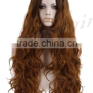 30inch Charming Women's Ombre Brown Long Curly Lace Front Wig Synthetic Hair thumbnail-2