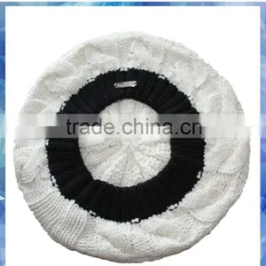 Cable Knit Beret Hat for Girls/old Girls Beret Hat/white Beret Hats thumbnail-3
