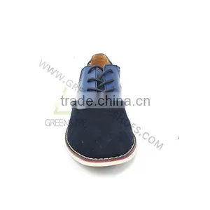 Navy Blue Cow Suede Man Leather Shoes thumbnail-2