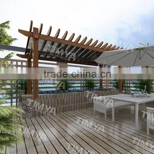 Outdoor Aluminmu Alloy Plastic Composite Pergola With High Temperature Resistant thumbnail-2