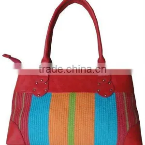 2012 Hot Selling Elegant Straw And PU Handbag thumbnail-1