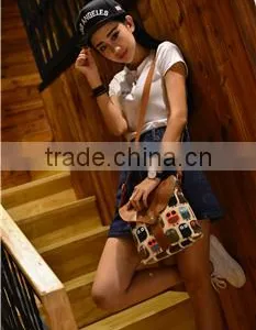 2016 Fancy Canvas Leather Messenger Bag thumbnail-3