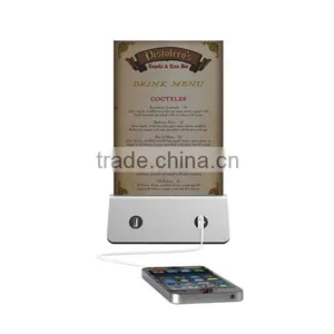 Factory Manufacturer Tabletop Acrylic Restaurant Menu Holder, Portable Power Bank Menu Holder thumbnail-2
