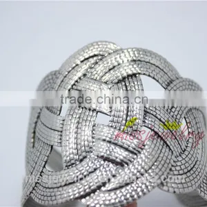 Fashion Silver Knitted Twisted Metal Women Wide Bracelet Fake Woven Cuff Bracelets Bangles for 2016 New Accessory thumbnail-3