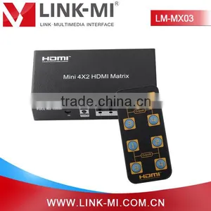 LINK-MI LM-MX03 HDMI 1.3 HDCP 2.0 High Definition Audio Video Mini HDMI Matrix 4x2 thumbnail-1