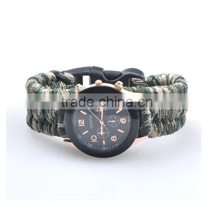 550 Paracord Bracelet With Watch, Paracord Bracelet With Firefighter, Paracord Bracelet With Logo thumbnail-2