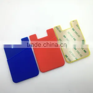 New Custom Logo Print Promotional Gift Mobile Silicone Self-adhesive Credit Card Pocket thumbnail-1
