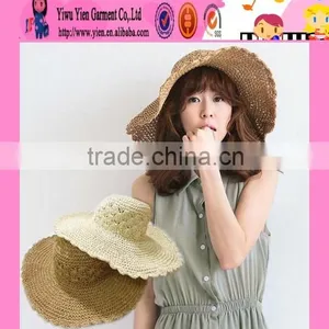 2016 Fashion Beach Hot Sale Young Girl Raffia Straw Hat Factory Direct Latest Cheaper OEM Raffia Straw Hat Wholesale thumbnail-1
