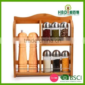 Best Selling New Item Bamboo Spice Rack With Pepper Grinder thumbnail-4