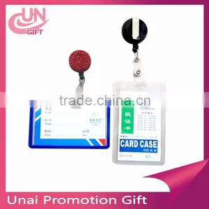 Retractable Lanyard Reel Nylon Cord For ID Card Key Business Working Badge Reel With PVC Card Holder thumbnail-3