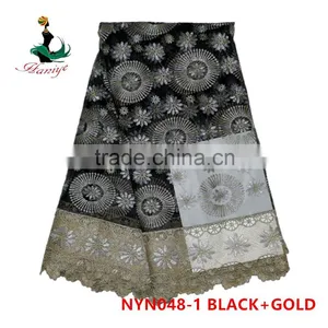 2016 Haniye African Latest Embroidery French Lace Fabric Nigeria French Net Lace Fabric for Dresses/NYN48 thumbnail-1
