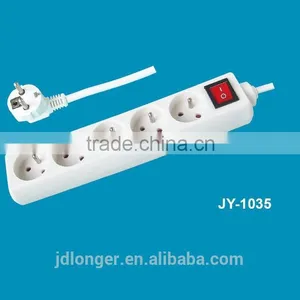 Electric Socket With Plug Hot French Style 4 Way Electric Extensionsocket With Switch thumbnail-3