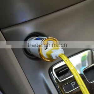 Hot Selling 2016 Christmas Gift 5v 2100ma Usb Mini Car Charger Double Usb Ports Mini Car Charger thumbnail-4