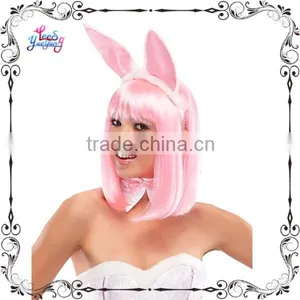 2014 Vogue Synthetic Pink Sexy Bob Party Wigs thumbnail-1