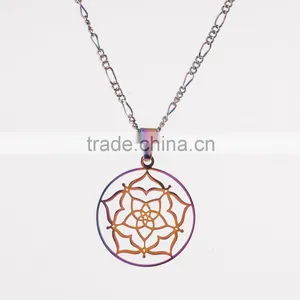 Wholesale Chakra Jewelry Fashion Long Chain Necklaces Flower Pendant thumbnail-3