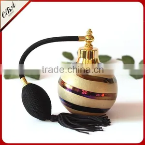 Handmade Luxury European Style Creative Air Bag Golden Glass Perfume Bottle,Round Empty Gasbag Spray Glass Bottle 100ml thumbnail-2