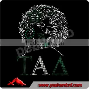 Beautiful Heat Transfer Afro Girl Rrhinestone Studs for Clothing thumbnail-1