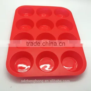 100% BPA Free 12 Cavities Silicone Muffin Pan Baking Cup thumbnail-3