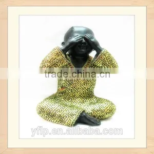 Sitting Monk Hands Covering Eyes Resin Craft thumbnail-1