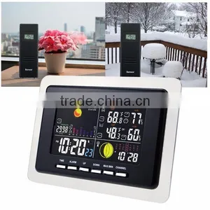 2 Wireless Sensors Weather Station WWVB DCF RCC Indoor Outdoor Temperature Thermometer With Air Presurre Trend Indicator thumbnail-4