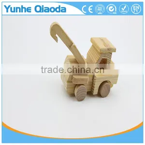 Wood 3D Vehicle Mini Pullze Crane r 3D Woodcraft Kit Assemble Paint DIY 3D Puzzle Toys for Kids Adults the Best Birthday Gift thumbnail-4