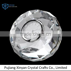 2016 Modern Style Round Shape Crystal Clock With Good Prices thumbnail-2