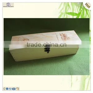 Cheap Decorative Unfinished Single Bottle Wooden Wine Box thumbnail-2