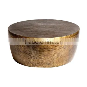 Copper Side Table Hammered by Indian Artisan thumbnail-1